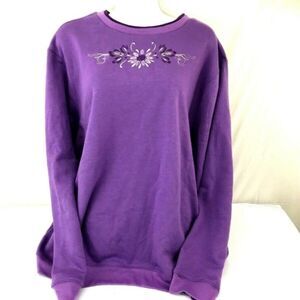 Blair Sz 2XL Purple Embellished Sweatshirt